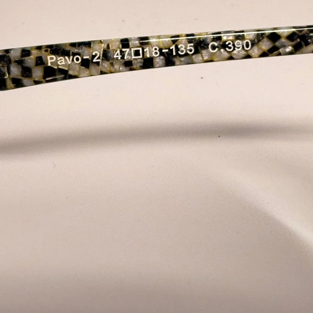 Bellinger Denmark Pavo-2 C.390 Eyeglasses Teal Green‎ Checker Cat Eye 47-18-135